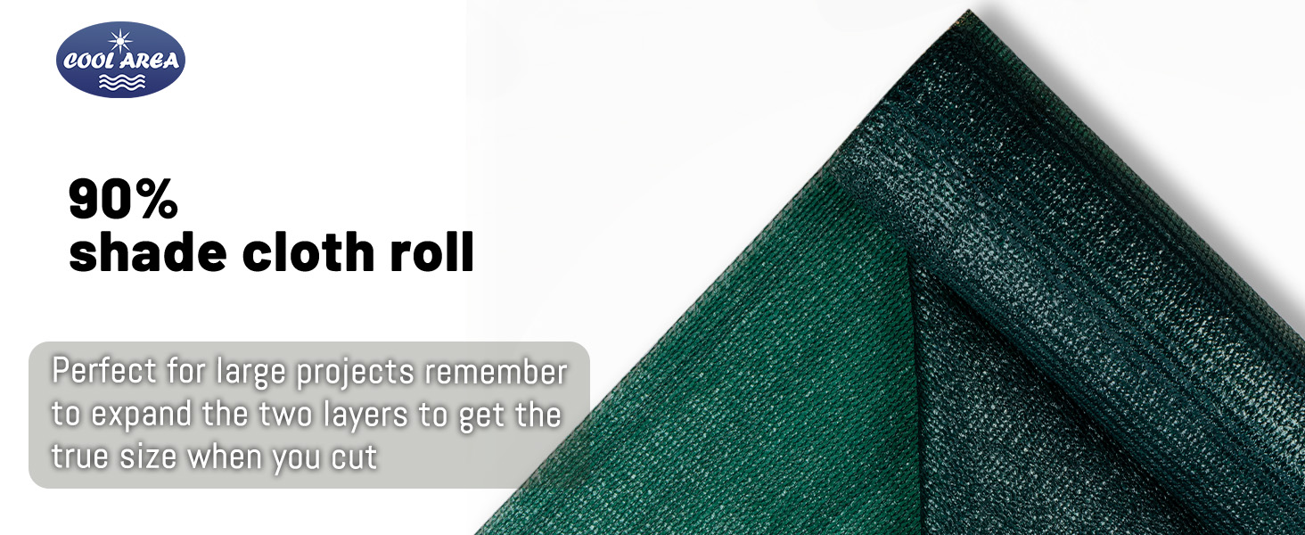 Cool Area 90 Sun Shade Cloth Roll 5'10" x 100 ft Screen