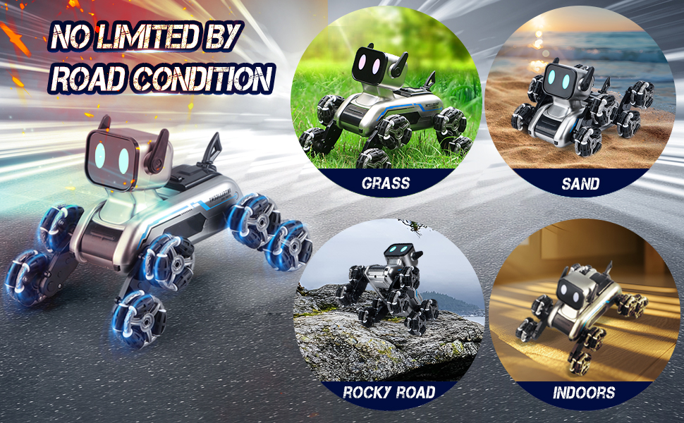 Sumkyle RC Car, 8WD Gesture Sensor Remote Control Stunt Car with Lights, Music, Remote Control Robot Dog Toy, Suitable for 6-14 Years Old Boys Girls 25 .