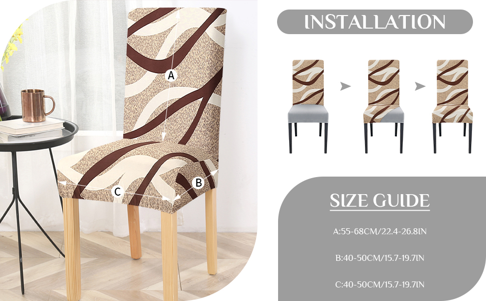 FIGOOO Chair Covers for Dining Room Set of 4 Stretch Dining