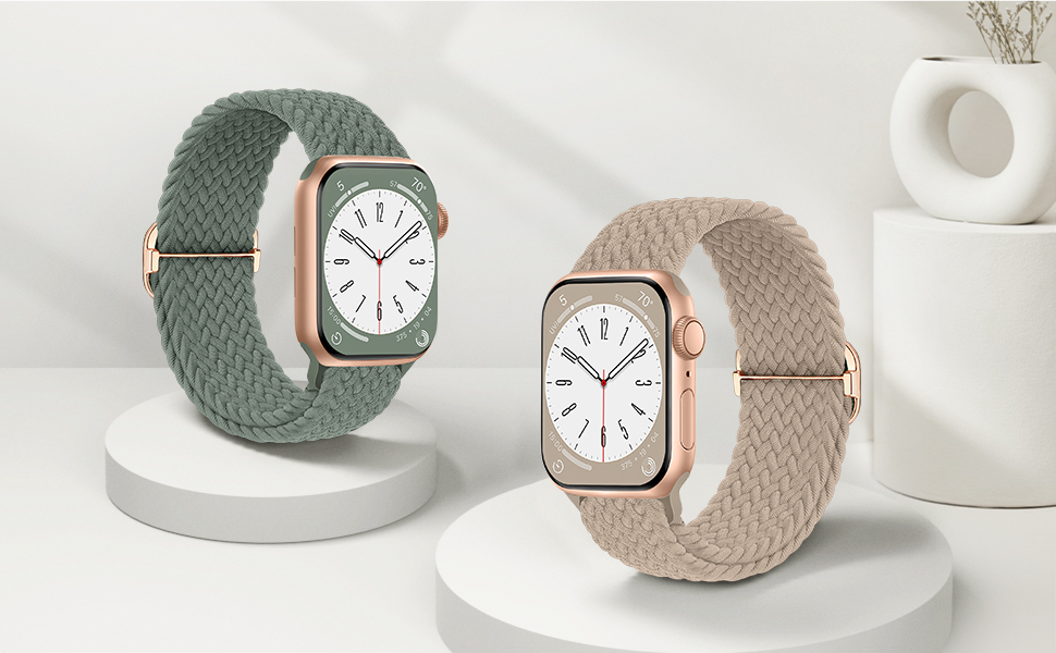 Braided Solo Loop Bands 3 Pack Compatible with Apple Watch Band 38mm