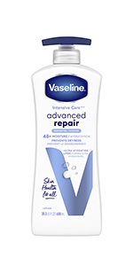 Vaseline Intensive Care Advanced Repair Unscented Body Lotion 48h moisture prevents dryness