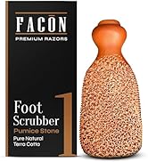Facón Pumice Stone for Feet Callus Remover - Terra-Cotta Foot Scrubber with 2 Sides, 100% Pure Na...