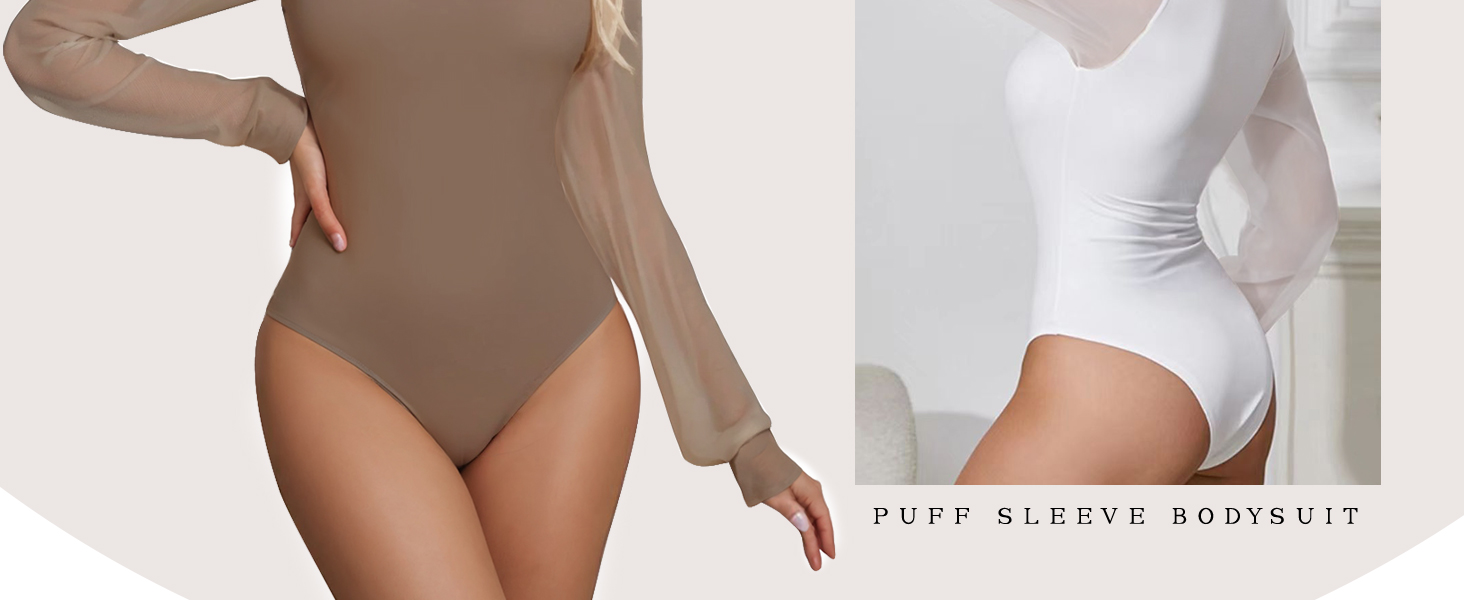 long sleeve mesh bodysuit