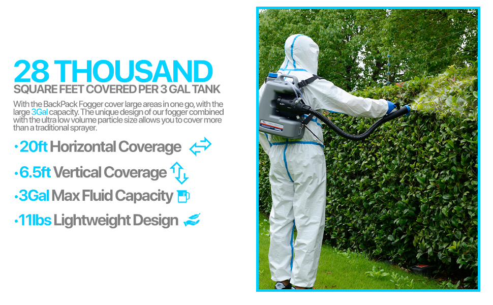AlphaWorks ULV Fogger Backpack Sprayer, 3 Gal, Corded 120V