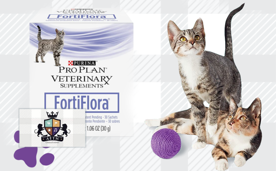 AETN Creations Fortiflora Supplements for Cats Kitten Probiotic Purina Health Treatment