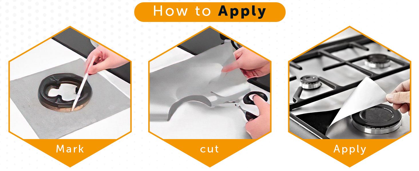 Gas Hob Protector Pack of 4 Universal Fit Covers Non Stick Gas Stove