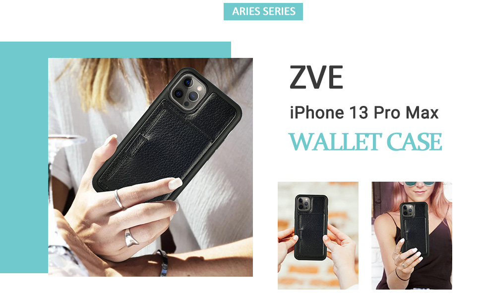 ZVE Wallet Wallet Case Compatible with iPhone 13 Pro Max