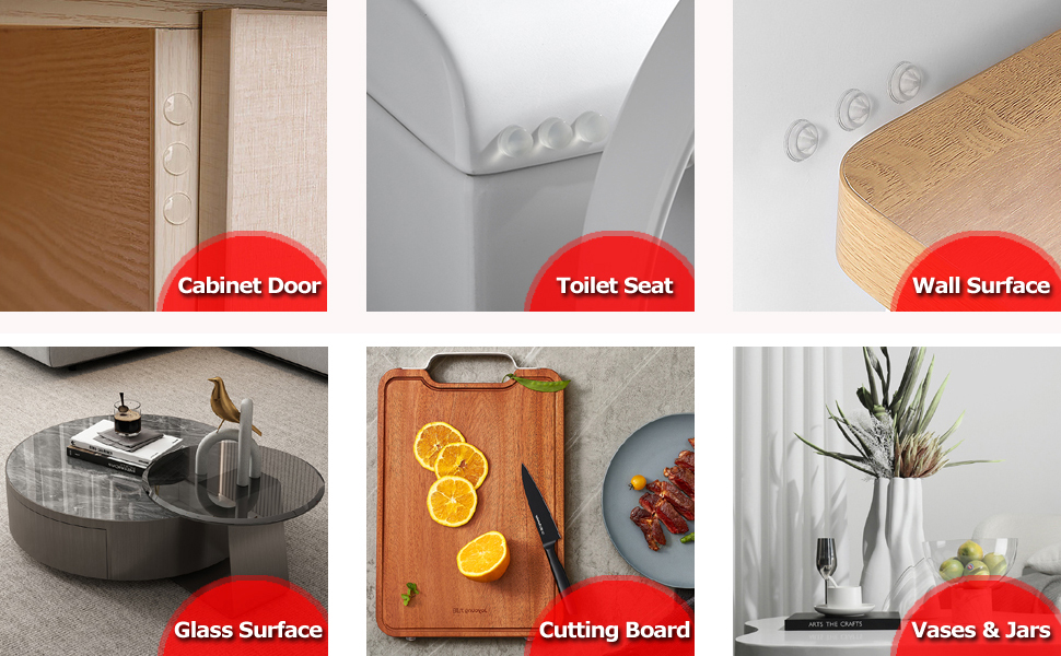 GCSLOVER Door Bumpers,320 Pcs Self Adhesive Clear