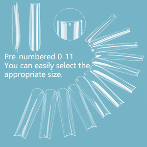 Extra long square straight full cover nail tips