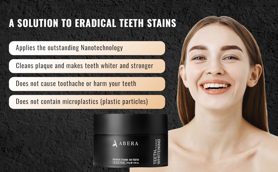 ABERA Teeth Whitening Black Pearl Powder Oral Care