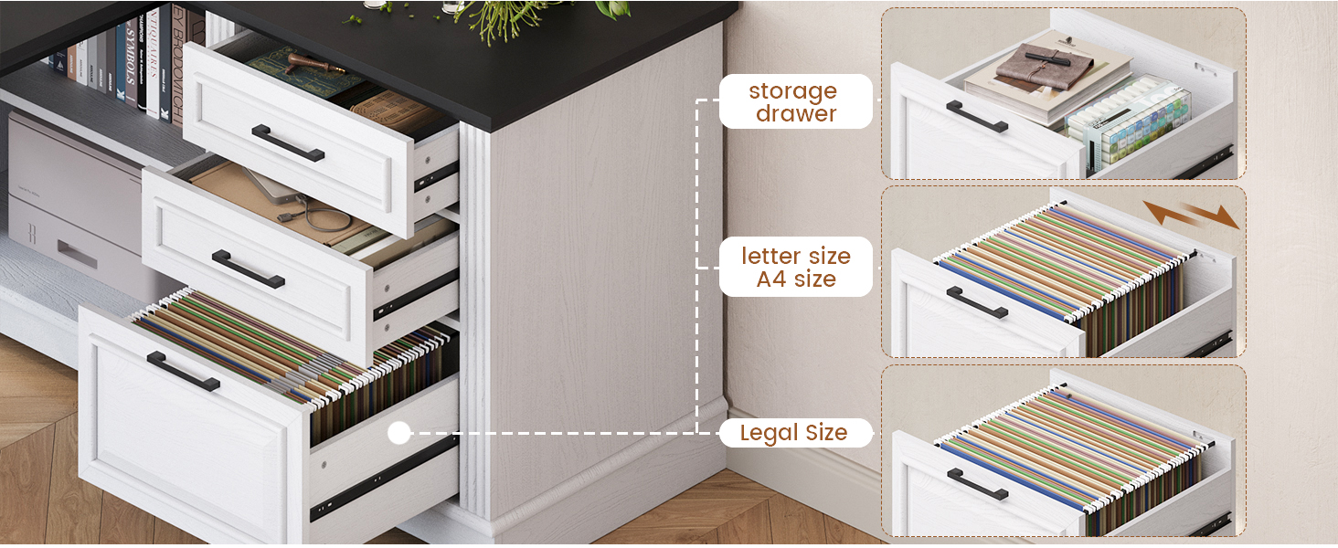 l shaped desk with file drawers