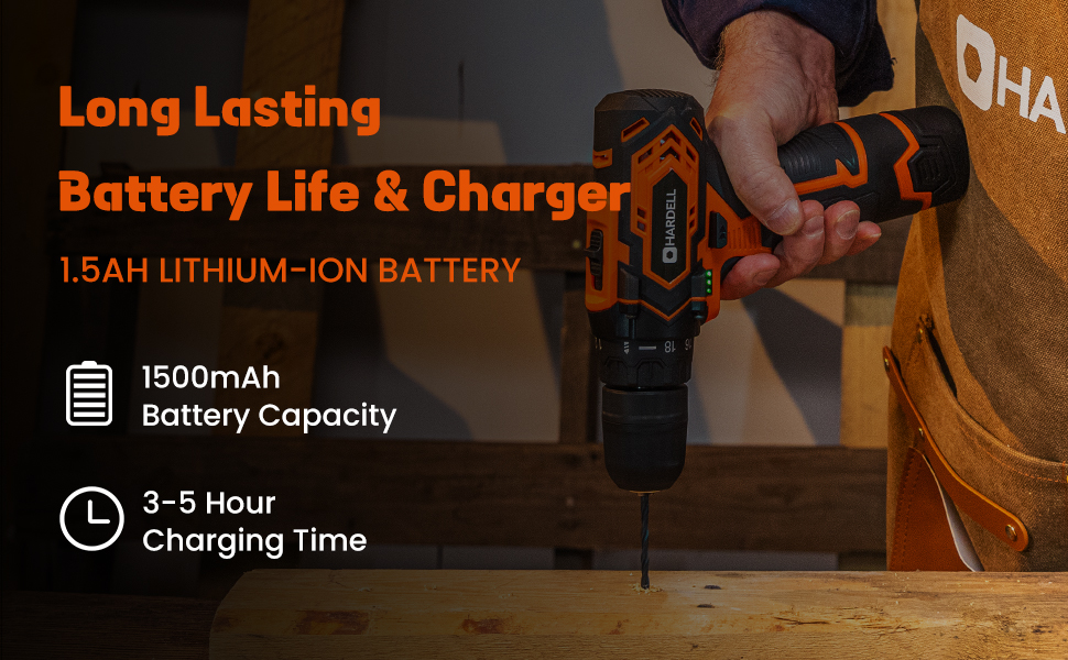 Cordless Drill 12V, HARDELL 2Speed Power Drill Set with