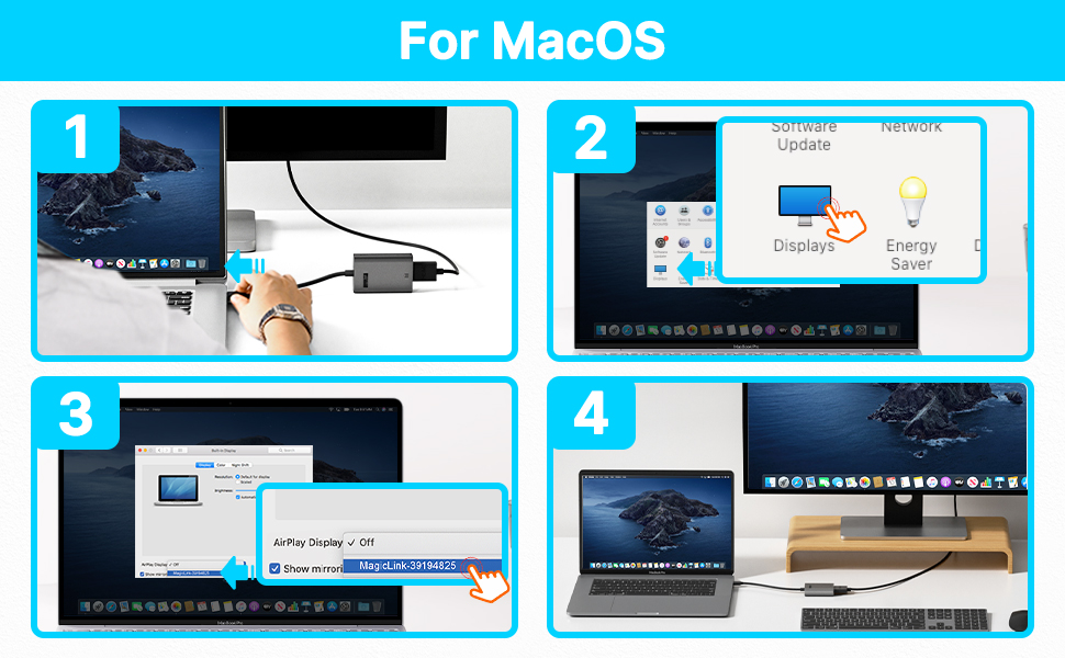 YEHUA USB to HDMI Adapter for MacOS 10,12, USB to HDMI Converter 1080P