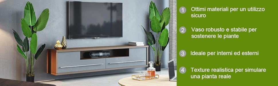 COSTWAY Palma Tropicale Artificiale In Vaso, Tronco Resistente Foglie Realistiche, Da Interno Ed Esterno, Pianta Artificiale 160cm 14 1