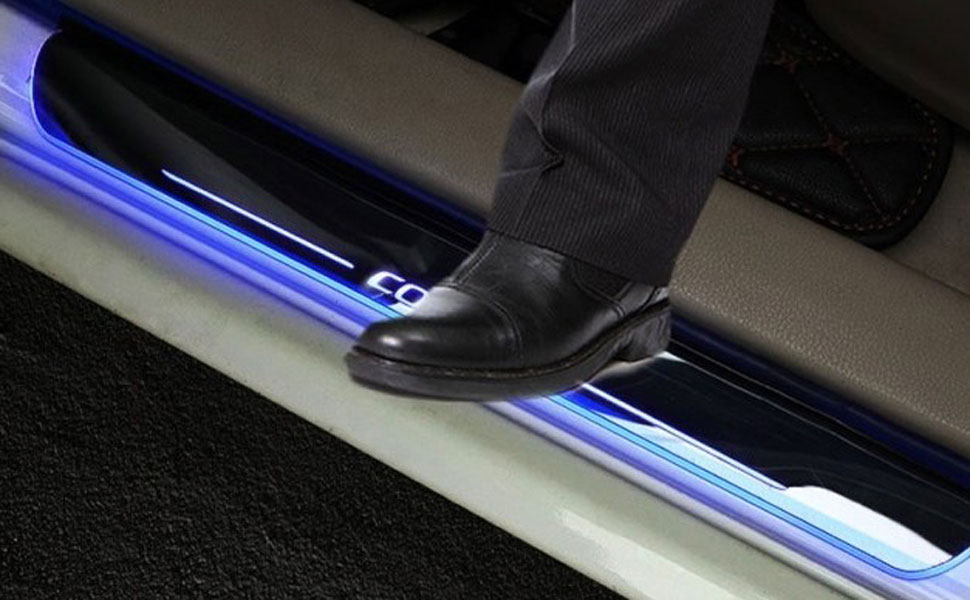Accessories Cart LED Illuminated Door Sill Plates led Footsteps Scuff