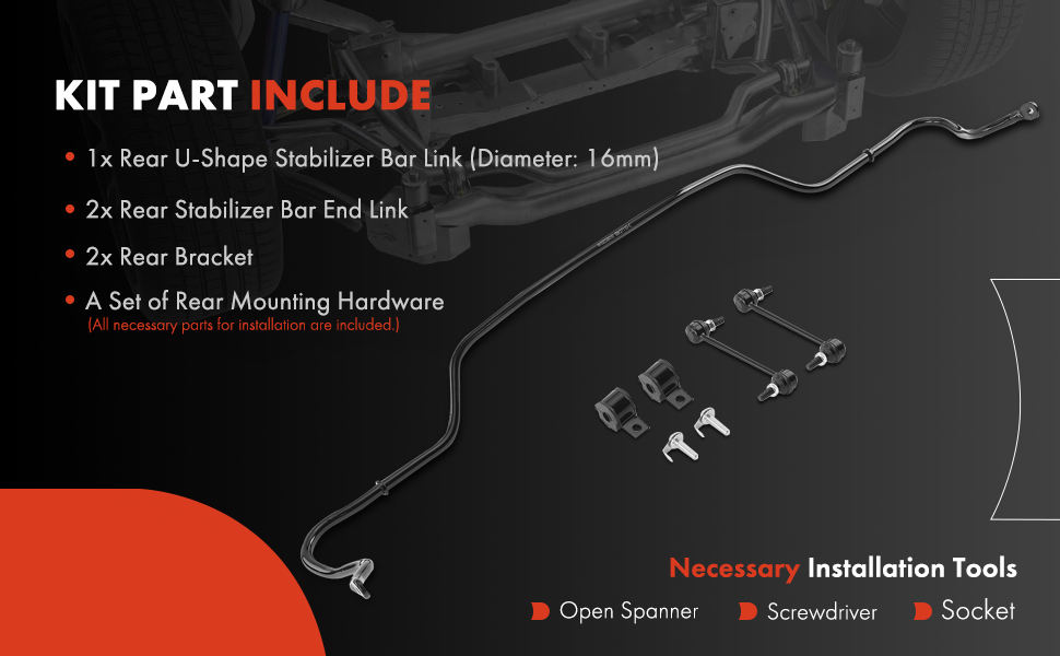 APremium [16mm] Rear Suspension Stabilizer Bar Link Kit