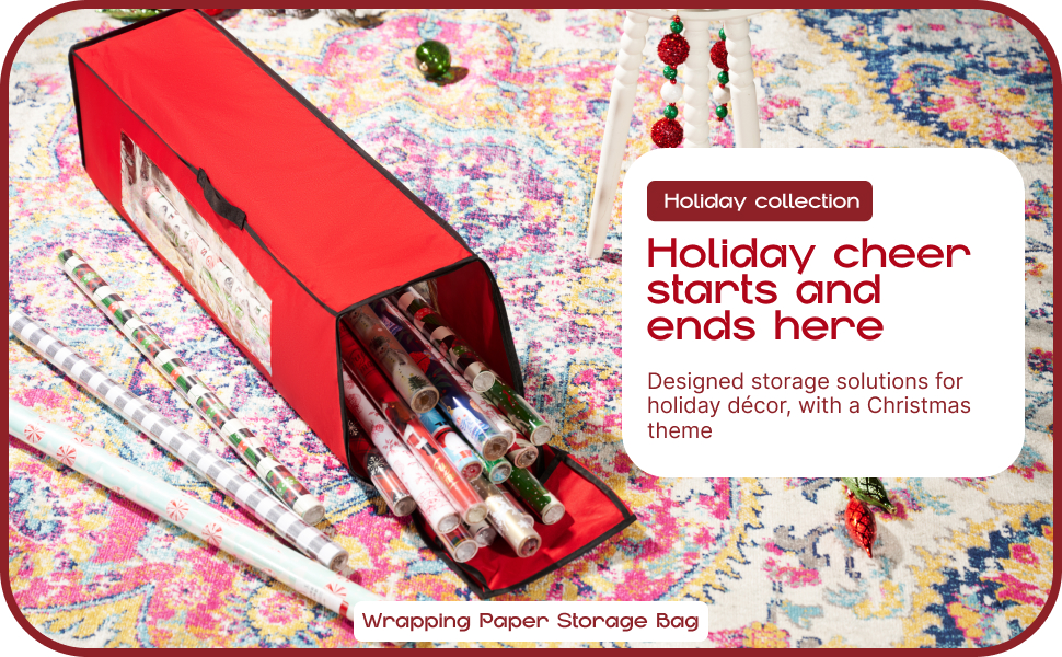 Nakior Christmas Wrapping Paper Storage Container Xmas