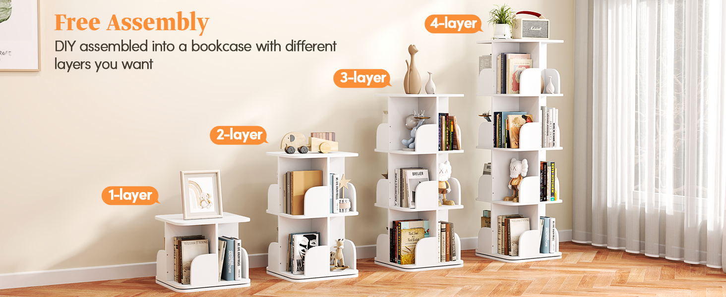 rotating bookshelf tower kids spinning rotating bookcase book shelves