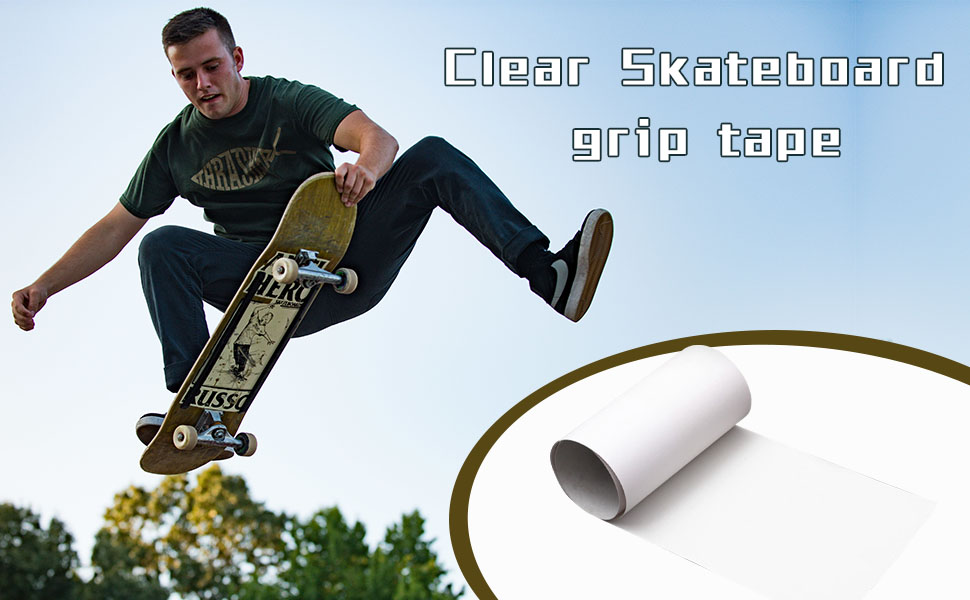 AntiSlip Clear Skateboard Grip Tape, Double Kick Skateboard Clear Grip