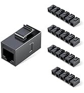 ZOERAX RJ45 Cat6 Keystone Coupler, 24-Pack Female to Female Cat6 Keystone Jack, UTP Keystone Coup...