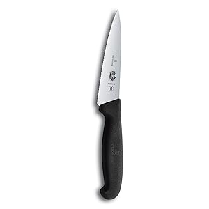 Fibrox Pro Serrated Chef's Knife with Black Handle