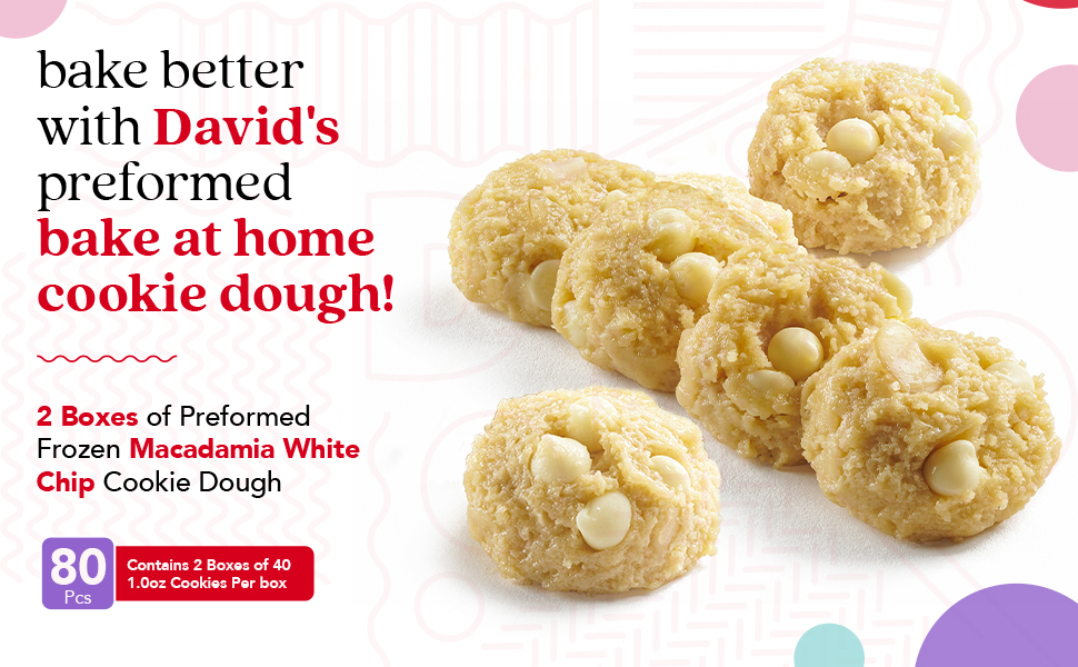David's Cookies Preformed Frozen Cookie Dough Macadamia