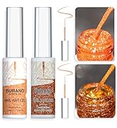 BURANO Gel Nail Polish Liner Nail Art Polish, Silver Gold Painted Gel Nail Design Polish 2 Bottle...