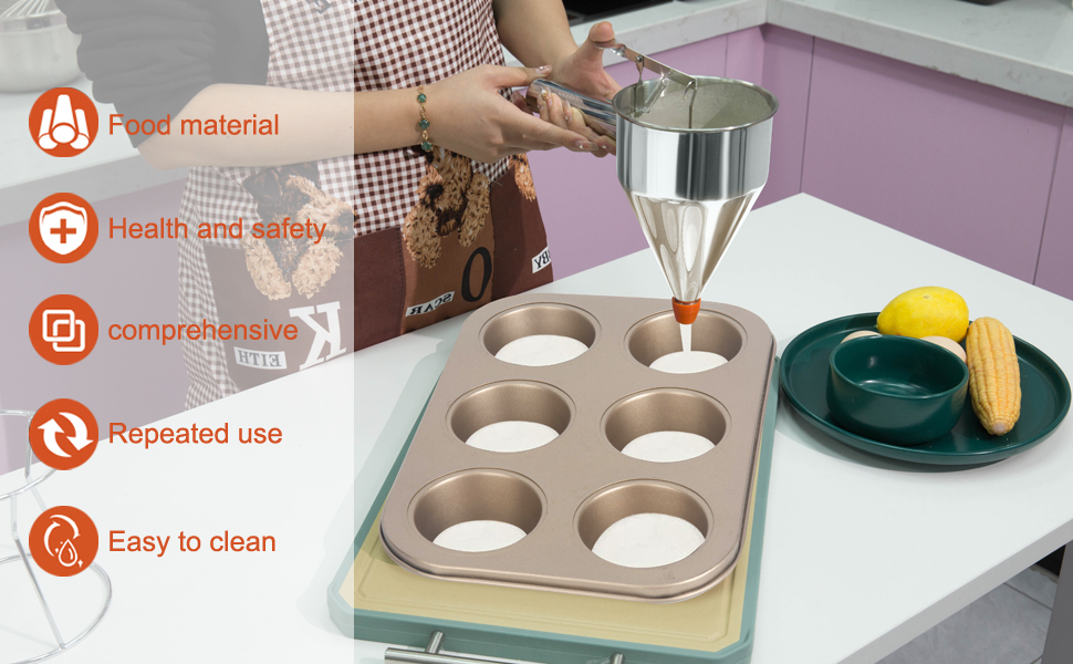 MosaiRudo Stainless Steel Pancake Batter Dispenser with