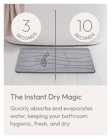 Instant drying diatomaceous stone bath mat