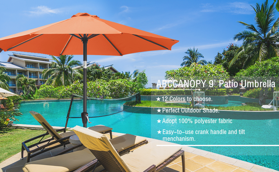 ABCCANOPY 10' Patio Umbrella Table Market Umbrella with