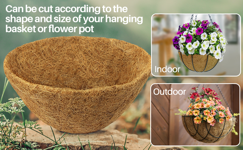 zhemiao 2PCS Round Coco Liners for Hanging Basket, 16 inch