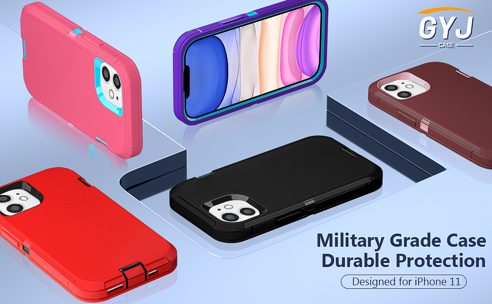 GYJ iPhone 11 Case with 2 Screen Protector,Drop Protection