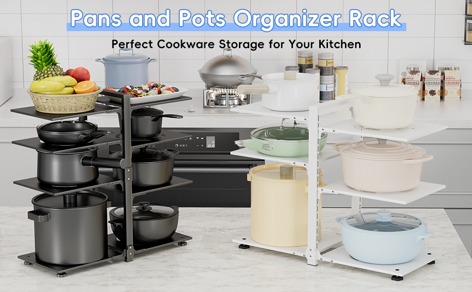 OEUPEACIY Pots and Pans Organizer for 6Tier Heavy