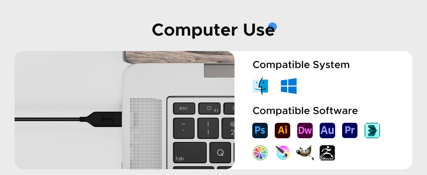 TeinenRon Graphics Drawing Tablet, 10x6 Inch Drawing Tablet