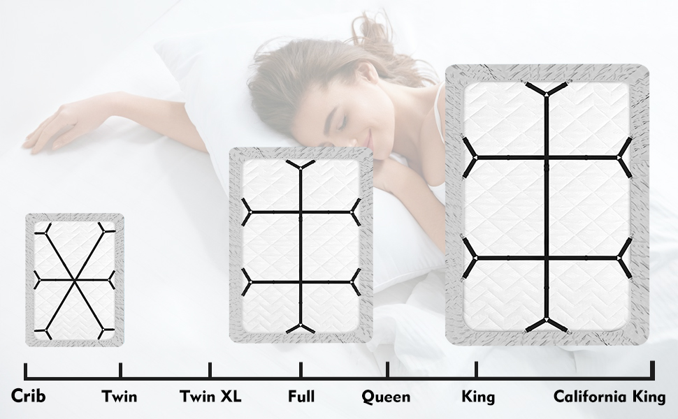 Xunesip Bed Sheet Straps, 3Pcs Adjustable Elastic Fitted