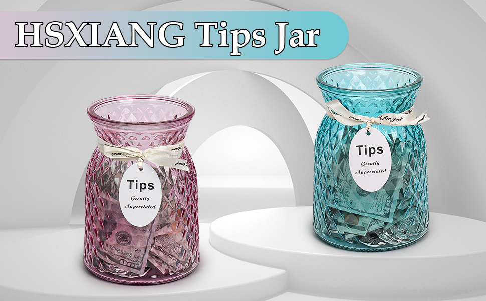 Glass Tip Jar for Bartenders, Musicians, and Restaurants