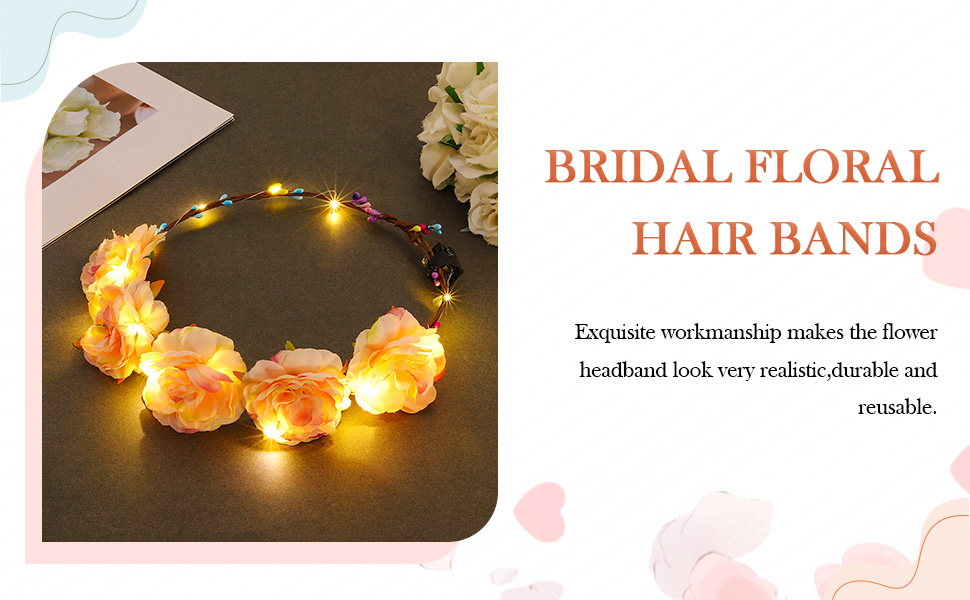 Bridal floral hair bands