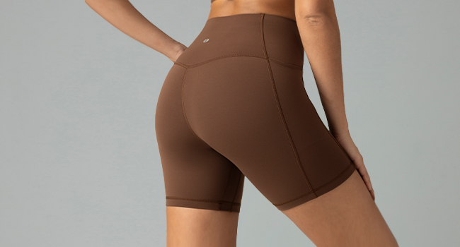 7226-Colorfulkoala Dreamlux No Front Seam High Waist Biker Shorts with Pockets for Women 6" Inseam