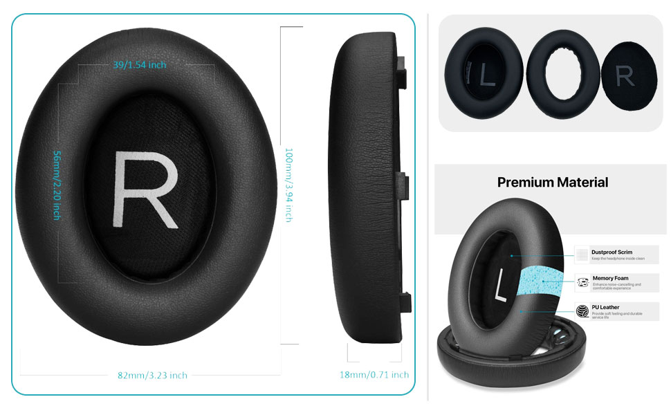 Actpe Earpads Cup Cover Memory Foam Cushion for Bose 700 Noise