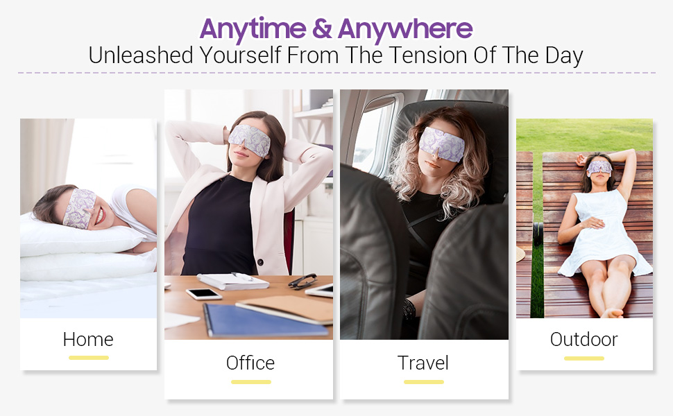 Steam Eye Mask, 10Pcs Heated Eye Mask Warm Compress for Eyes, Disposable Self Heating Eye Mask for Sleep, Travel Essentials and Relaxation Gifts for Women (Lavender) 27 Steam Eye Mask, 10Pcs Heated Eye Mask Warm Compress for Eyes, Disposable Self Heating Eye Mask