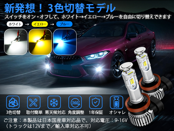 Amazon | 【2023年斬新なデザイン！】SUPAREE h8 led フォグ 3色