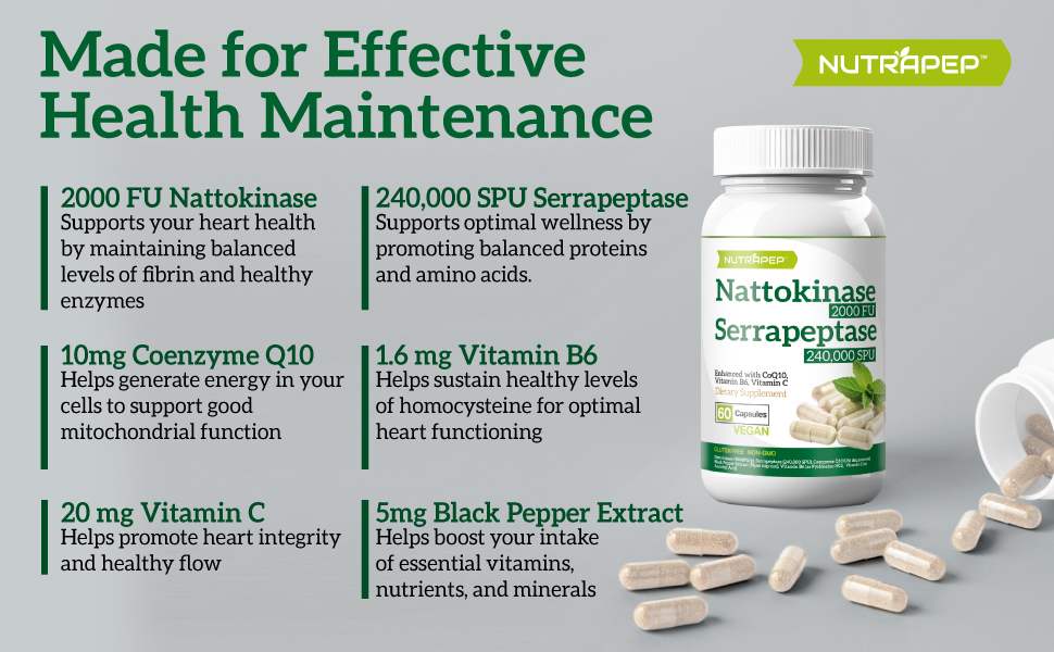 serrapeptase and nattokinase supplement
