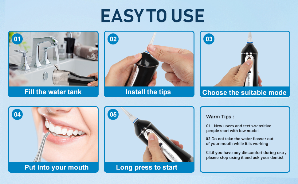 Water dental flosser