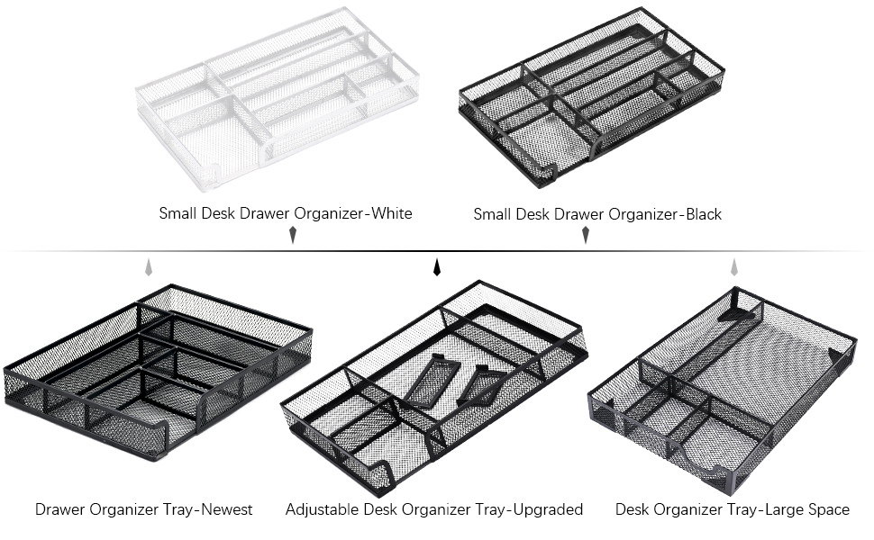 ROSROSE 2 Pack Desk Drawer Organizer Tray, Small Drawer