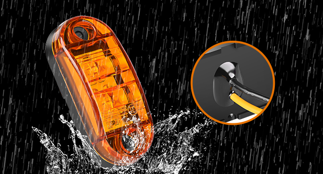2.5inch front side rear marker light amber clearance indicator light