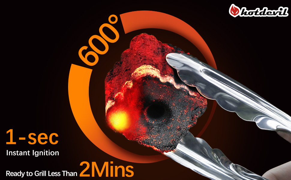 1-sec Instant Ignition,Ready to Grill Less Than 2 Mins