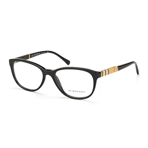 Amazon.com: BURBERRY BE2172 3001 52M Black/Demo Lens Square
