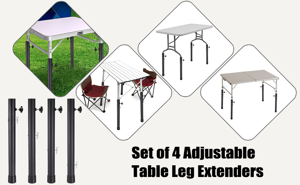 OwnMy Set of 4 Folding Table Leg Extenders Heavy Duty
