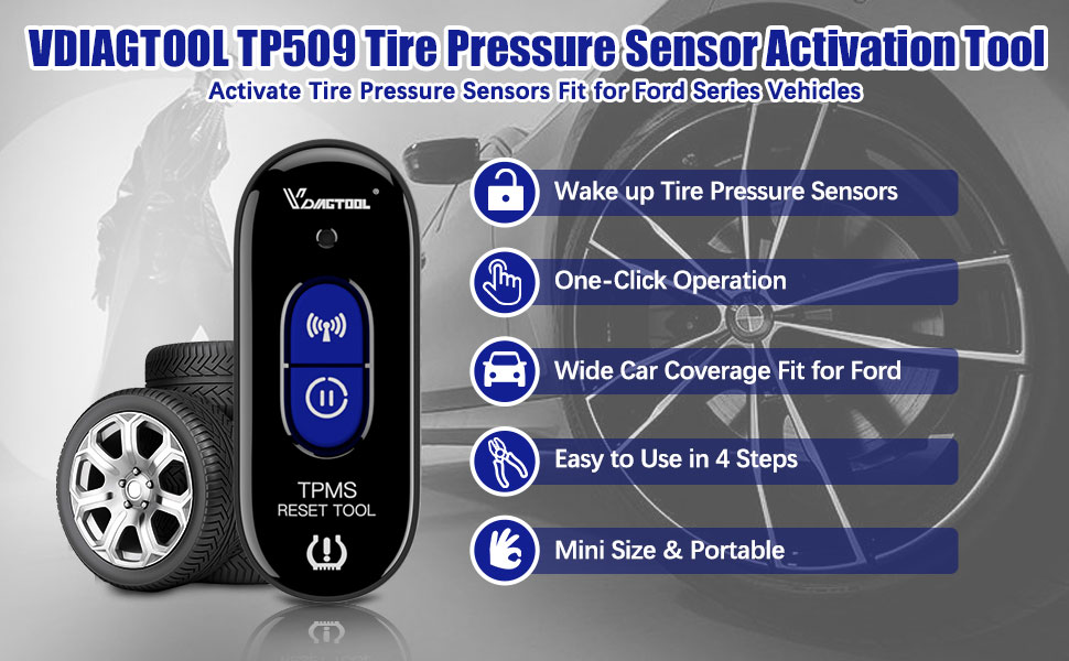 TPMS Relearn Tool, VDIAGTOOL TP509 TPMS Reset Tool for Ford Series Cars