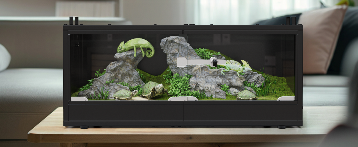 Reptile Tank with Sliding Glass